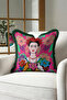Tropical Floral Colorful Fringe Pillowcase - Mexican Pattern Boho Green Tassel Throw Pillow Cover