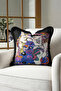 Luxury Art Effect Fringed Pillowcase - Colorful Bohemian Style Black Frame Tassel Throw Pillow Cover - 5