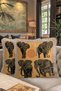 Auspicious Elephant Motif Fringed Pillowcase-Elephants in the Indian Palace Themed Bohemian Tassel Throw Pillow Cover - 8
