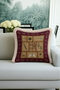 Vintage Botanical Fringe Pillowcase - Natural Collection Rustic Burgundy Beige Tufted Throw Pillow Cover - 5