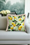 Mediterranean Lemon Garden Fringed Pillowcase-Vibrant Green Yellow Botanical Modern Tufted Throw Pillow Cover - 3