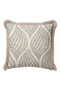 Elegant Leaf Motif Fringed Pillowcase - Natural Cream Beige Modern Gray Cream Tufted Throw Pillow Cover - 5