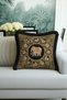 Timeless Indian Motif Luxury Fringed Pillowcase-Ethnic Black Gold Color Tassel Throw Pillow Cover - 2