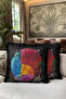 Mandala Color Wheel Fringed Pillowcase - Yin Yang Bohemian Black Color Tassel Throw Pillow Cover - 6