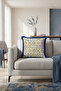 Mediterranean Themed Mosaic Fringed Pillowcase-Nordic Style Modern Blue Cream Tufted Throw Pillow Cover - 3