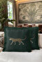 Luxury Leopard Print Fringe Pillowcase - Sapphire Green Elegant Bohemian Tassel Throw Pillow Cover - 6