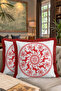 Nordic Deer Fringed Pillowcase - Classic Christmas Rustic Red White Tassel Throw Pillow Cover - 8