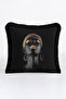 Luxury Afro Portrait Fringed Pillowcase - African-Inspired Bohemian Black Tassel Throw Pillow Cover - 7