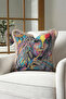 Artistic Texture Portrait Fringed Pillowcase - Colorful Bohemian Energetic Themed Tassel Throw Pillow Cover - 3
