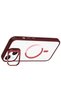 Apple iPhone 15 Remim Lensli Magsafe Standlı Kapak - Bordo - 3