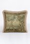 Baroque Vintage Luxury Fringed Pillowcase-Nature Scenery Painting Green Beige Tassel Throw Pillow Cover