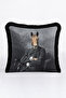 Avant-Garde Portrait Luxury Fringed Pillowcase-Elegan Animal Figure Grey Modern Tufted Throw Pillow Cover