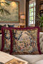 Baroque Vintage Magnificent Lux Fringed Pillowcase - Burgundy Avant-Garde Distressed Tasseled Cushion Cover - 8