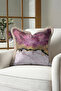 Luxury Marble Effect Fringed Pillowcase - Unusual Bohemian Purple Gold Color Tassel Throw Pillow Cover