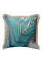 Marble Effect Fringed Pillowcase - Luxury Bohemian Turquoise Gold Color Tassel Throw Pillow Cover - 4