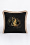 Buddha Lotus Gold Color Fringed Pillowcase - Zen Pattern Bohemian Black Cream Tassel Throw Pillow Cover - 3