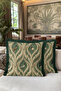 Baroque Bird Figured Luxury Fringed Pillowcase-Cream Green Classic Vintage Tassels Throw Pillow Cover - 6