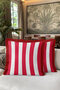 Striped Red Fringed Pillowcase - Vibrant Retro Style Red and White Tassel Throw Pillow Cover - 6