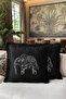 Bohemian Indian Elephant Fringed Pillowcase - Black Ethnic Modern White Tassel Throw Pillow Cover - 6