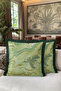 Green Marble Luxury Fringed Pillowcase - Natural Waves Emerald Gold Color Tufted Throw Pillow Cover - 6