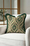 Baroque Bird Figured Luxury Fringed Pillowcase-Cream Green Classic Vintage Tassels Throw Pillow Cover - 5