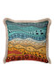 Ethnic Style Fringed Pillowcase - Bohemian Tribal Turquoise Orange Tassel Throw Pillow Cover - 5