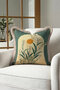 Daylight and Plants Fringed Pillowcase-Vintage Botanical Modern Green Cream Tufted Throw Pillow Cover - 2