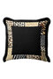 Safari Patchwork Fringed Pillowcase-Luxury African Bohemian Black Gold Colorful Tassels Throw Pillow Cover - 3