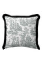 French Country Elegant Fringed Pillowcase-Romantic Pastoral Rustic Black Tassel Throw Pillow Cover - 5
