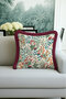 Flower Garden Elegance Fringed Pillowcase - Natural Botanical Vintage Red Tassel Throw Pillow Cover - 4