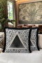 Mandala Geometric Fringed Pillowcase - Black and White Bohemian Gold Color Tassel Throw Pillow Cover - 6