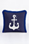 Luxury Nautical Fringed Pillowcase - Marine Themed Navy Blue Tassel Throw Pillow Cover - 5