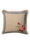 Vintage Floral Cream Fringed Pillowcase - Retro Rose Motif Beige Tassel Throw Pillow Cover