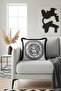 Fringed Pillowcase with Mythological Medusa Figure - Greek-Inspired Modern Black Tassel Throw Pillow Cover - 5