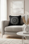 Mandala Art Fringed Pillowcase - Black Bohemian Style White Motif Tufted Throw Pillow Cover - 4