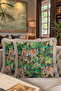 Exotic Jungle Tiger Fringed Pillowcase - Tropical Bohemian Green Beige Tassel Throw Pillow Cover - 8