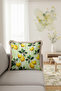 Mediterranean Lemon Garden Fringed Pillowcase-Vibrant Green Yellow Botanical Modern Tufted Throw Pillow Cover - 4