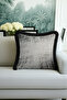 Modern Line Art Minimal Luxury Fringed Pillowcase-Black Gray Modern Tufted Throw Pillow Cover - 2