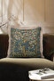 Luxury Vintage Garden Fringed Pillowcase - Artistic Nature Eclectic Blue Green Tufted Throw Pillow Cover - 4