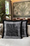 Greek Motif Luxury Fringed Pillowcase - Modern Silver Black Tassel Throw Pillow Cover - 6