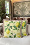 Lemon Blossom Garden Fringed Pillowcase - Vibrant Mediterranean Retro Yellow Tassel Throw Pillow Cover - 6