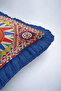 Palace Splendor Fringed Pillowcase - Mandala Ethnic Colorful Blue Tassel Throw Pillow Cover - 7