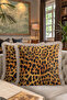 Leopard Print Fringe Pillowcase - Luxury Safari Bohemian Gold Color Tassel Throw Pillow Cover - 8