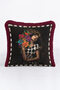 Artistic Portrait Fringed Pillowcase - Luxury Black Burgundy Throw Pillow Cover with Renaissance Effect Tassels - 3