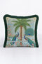 Elegant Peacock Design Fringed Pillowcase-Tropical Inspired Ethnic Tassel Throw Pillow Cover