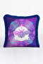 Mystic Mandala Moth Fringed Pillowcase - Cosmic Bohemian Purple Navy Tassel Throw Pillow Cover - 5