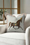 Noble Horse Figured Fringed Pillowcase - Classic Elegant Country Brown Tassel Throw Pillow Cover - 2