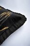 African Black Gold Color Artistic Fringed Pillowcase - Avant-Garde Black Tassel Throw Pillow Cover - 7