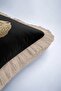 Luxury Leopard Motif Fringed Pillowcase-Tiger and Nobility Themed Black Cream Tufted Throw Pillow Cover - 7