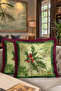 Winter Garden Elegance Fringed Pillowcase - Natural Christmas Rustic Cream Green Tassel Throw Pillow Cover - 8